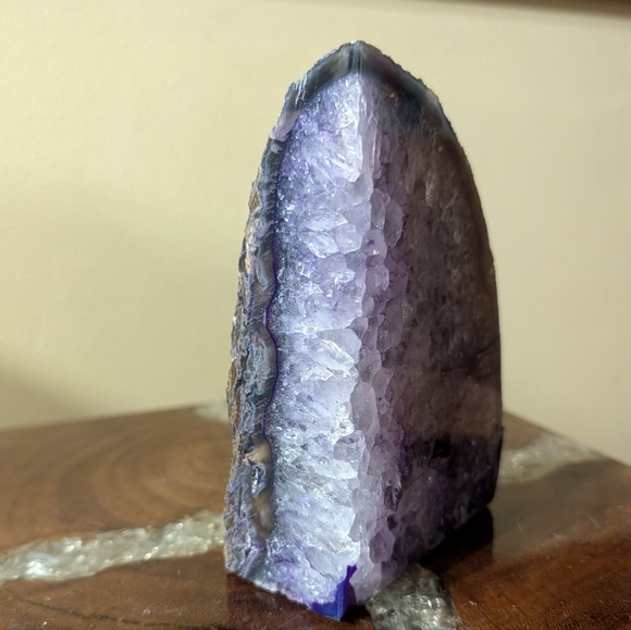 Brazilian Agate Geode Sections Set of 5 Purple Dyed - Picture 8 of 16